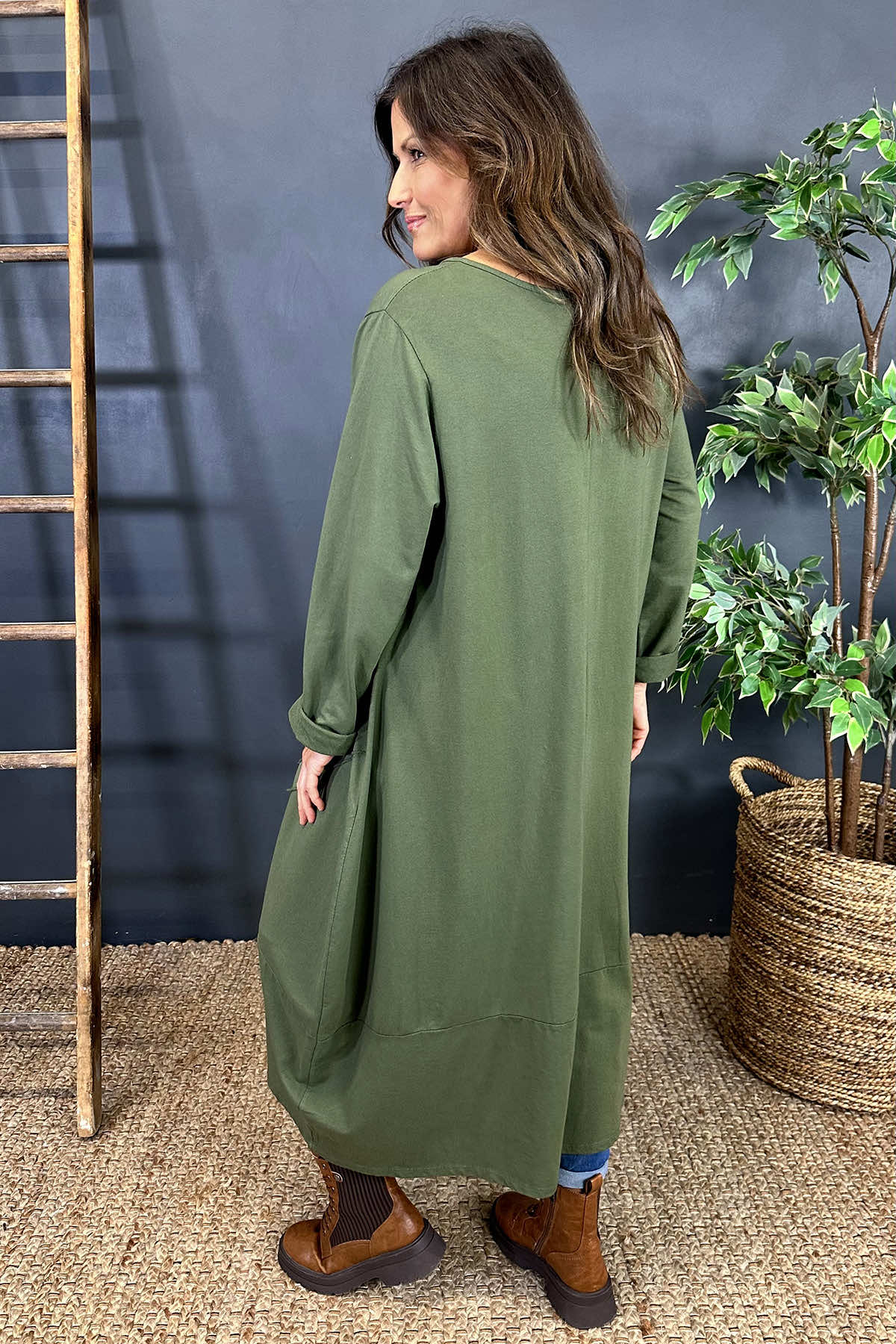 Maura Cotton Dress Khaki