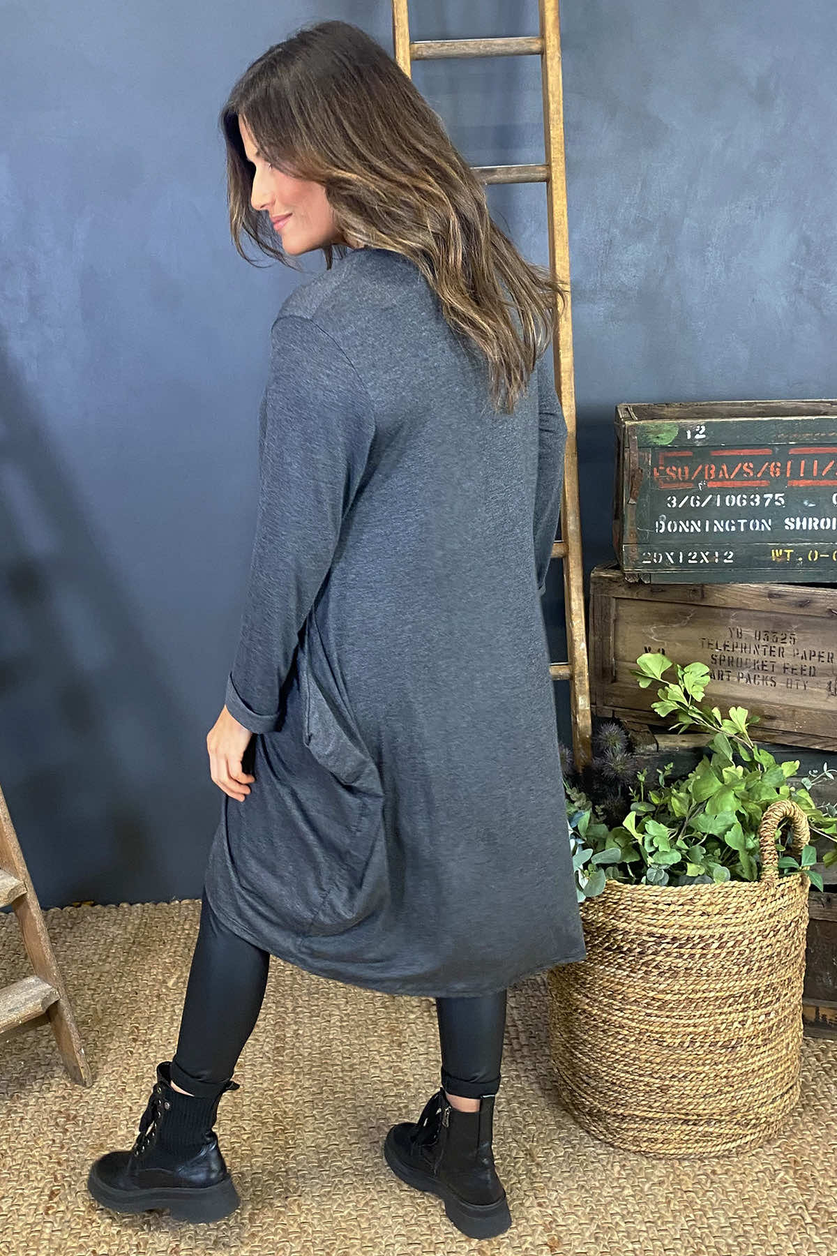 Beryl Pocket Tunic Charcoal