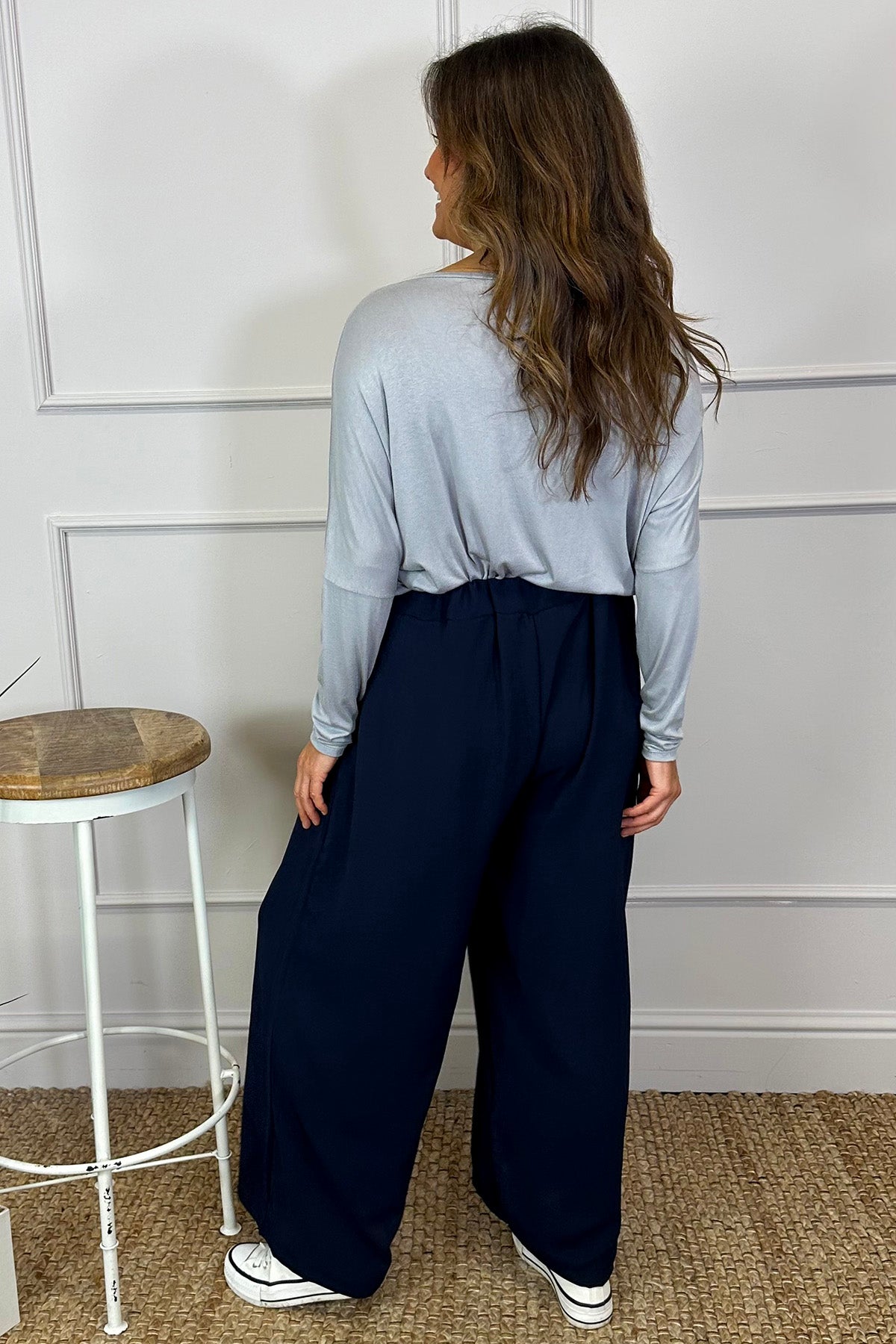 Hadley Wide Leg Trousers Navy