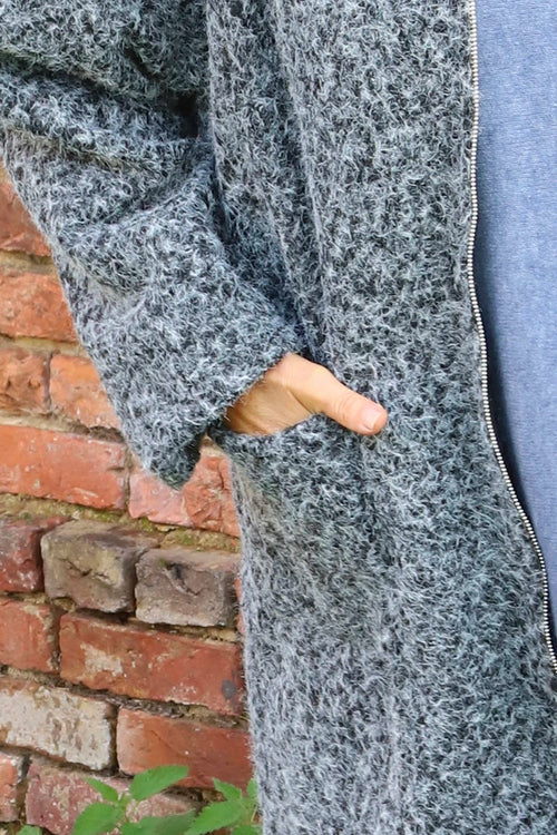 Sheila Zip Hooded Jacket Grey - Image 3