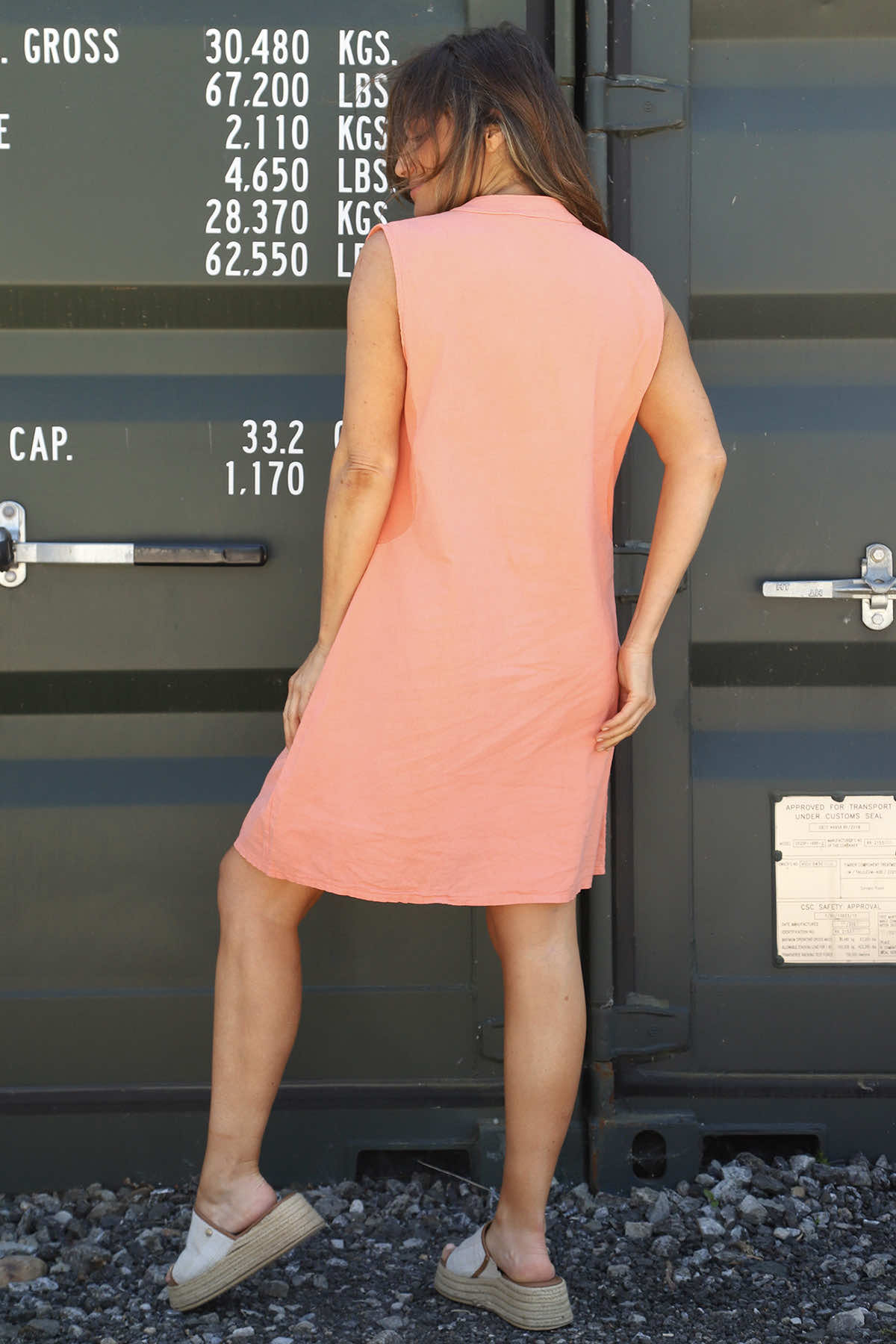 Ariyah Sleeveless Linen Tunic Orange