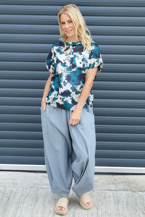 Evelyn Linen Trousers Mid Grey - Image 2