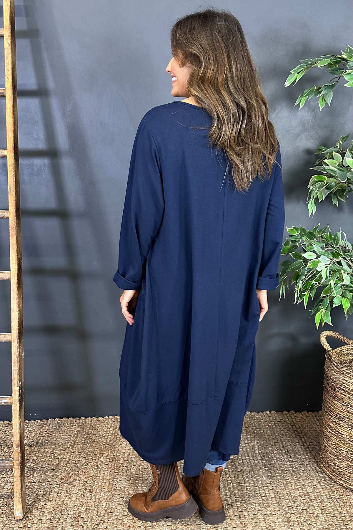 Maura Cotton Dress Navy