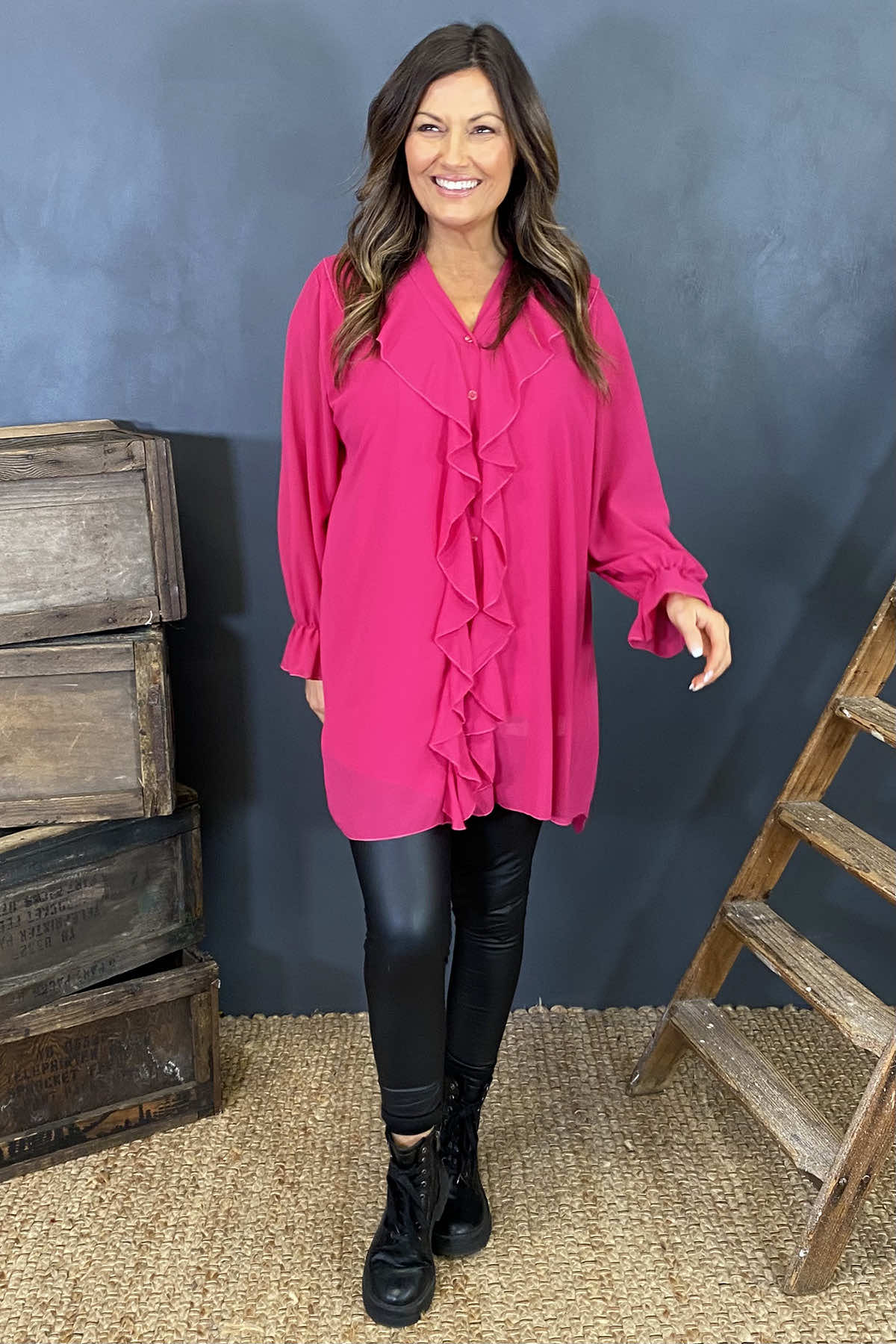 Dorota Shirt Tunic Fuchsia