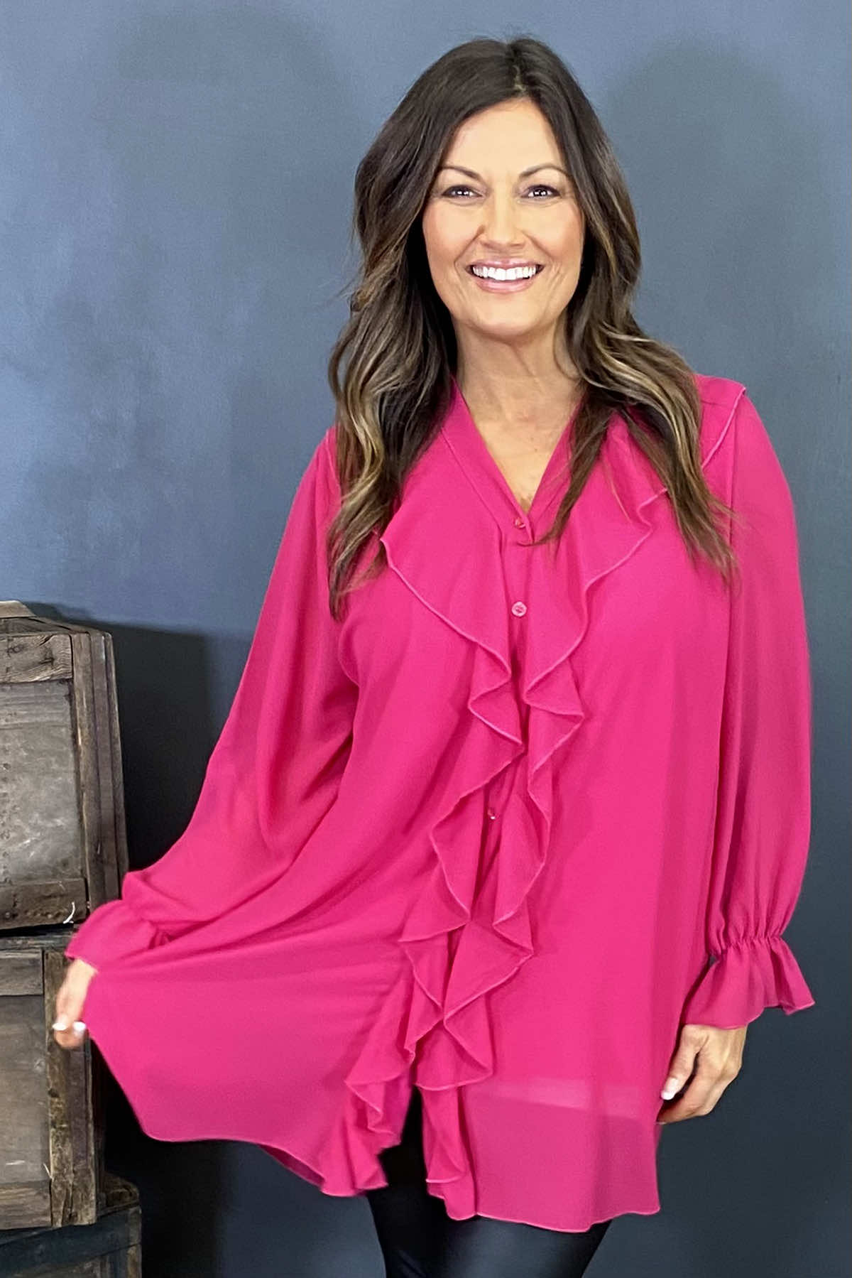 Dorota Shirt Tunic Fuchsia