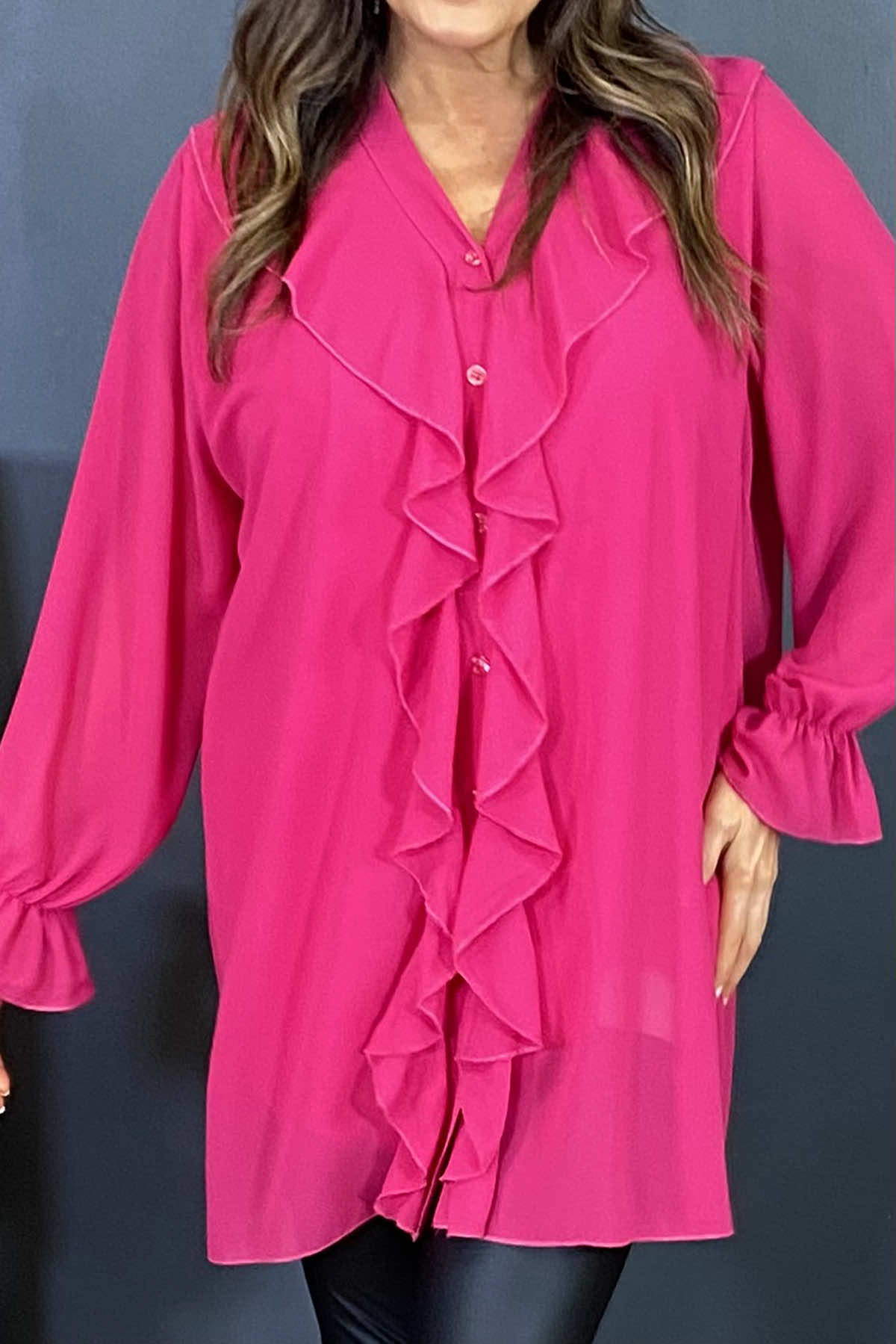 Dorota Shirt Tunic Fuchsia