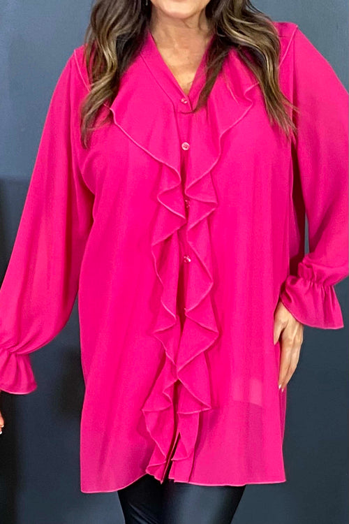 Dorota Shirt Tunic Fuchsia - Image 3