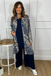 Amira Print Jacket Top Navy