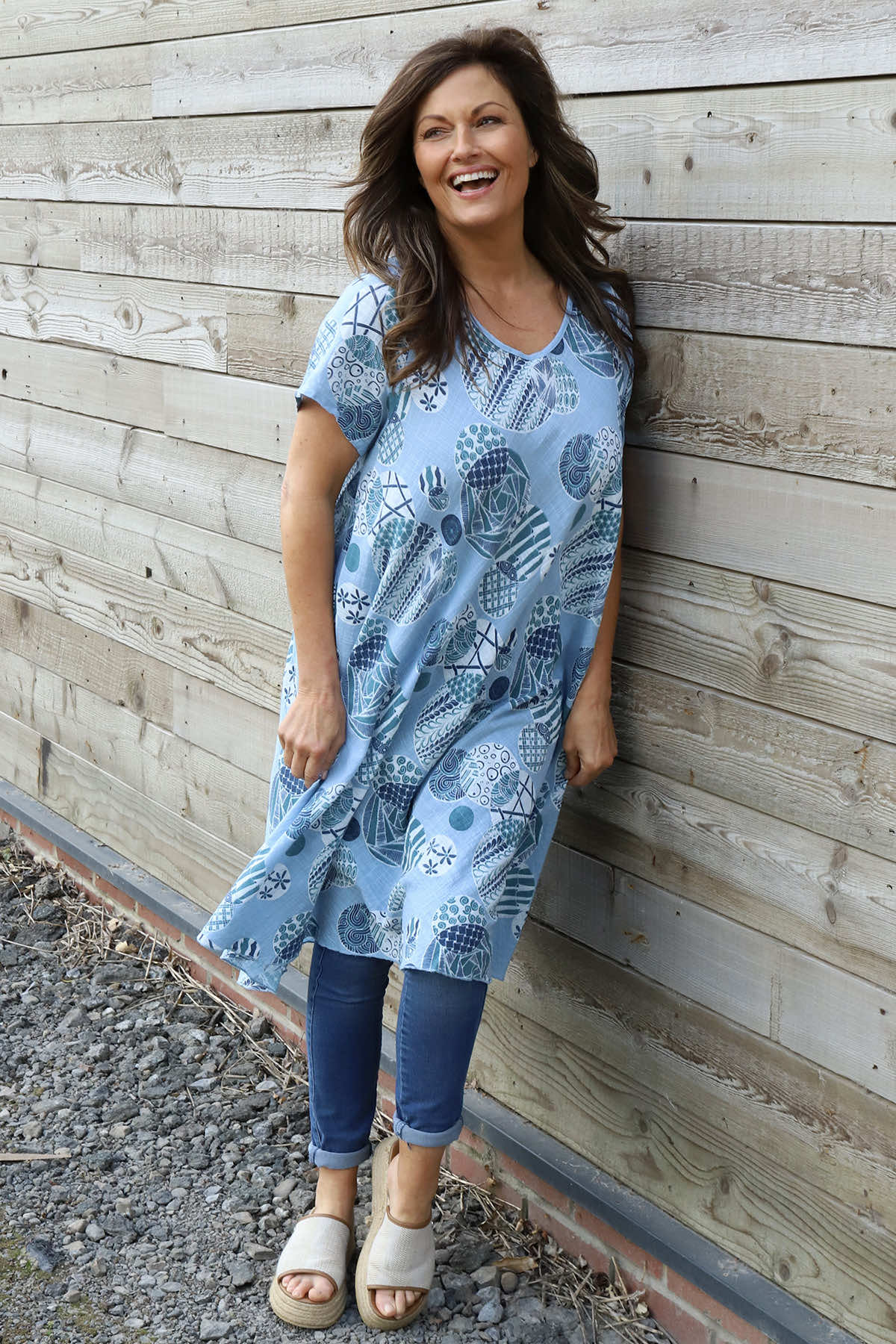 Aggie Cotton Tunic Light Blue