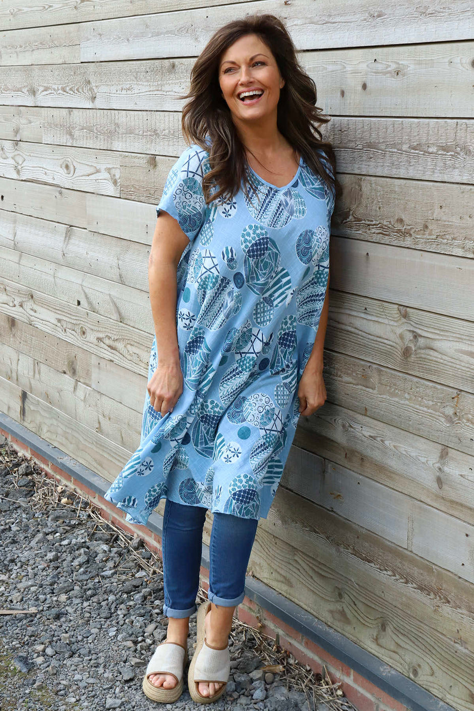 Aggie Cotton Tunic Light Blue
