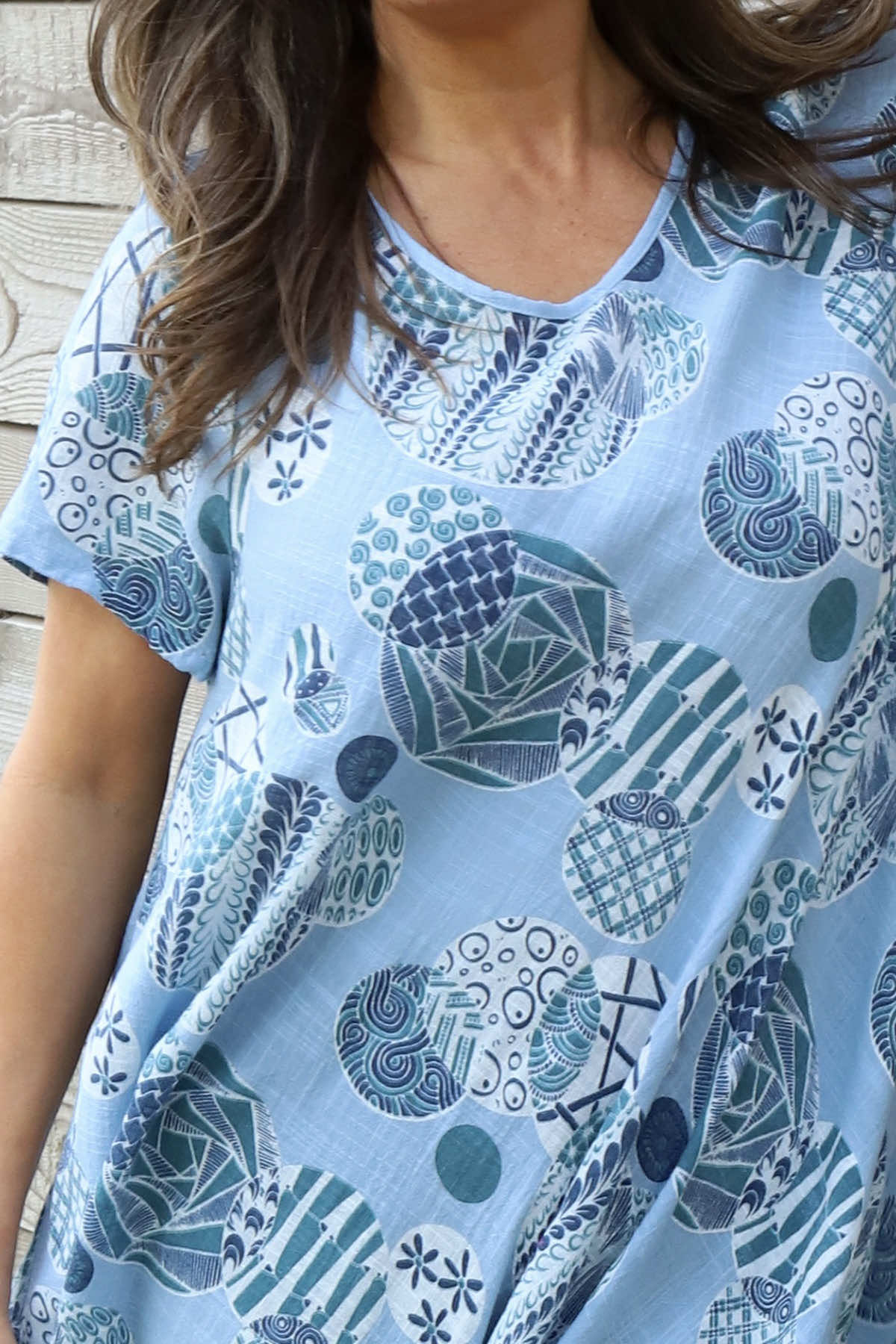 Aggie Cotton Tunic Light Blue