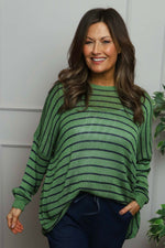 Bamburgh Stripe Knit Top Olive Olive - Bamburgh Stripe Knit Top Olive