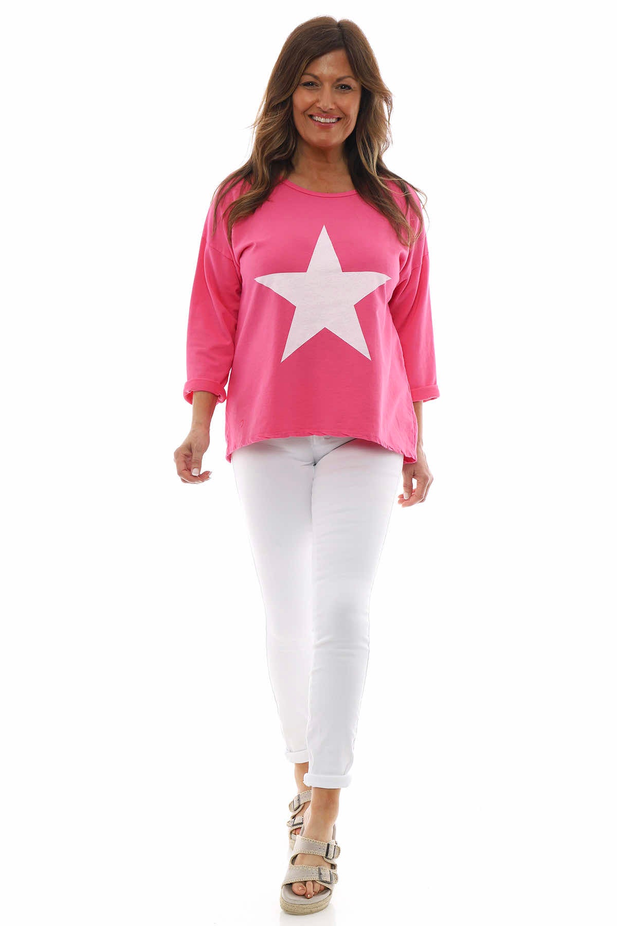 Sports Sweat Star Top Fuchsia