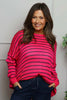 Bamburgh Stripe Knit Top Hot Pink