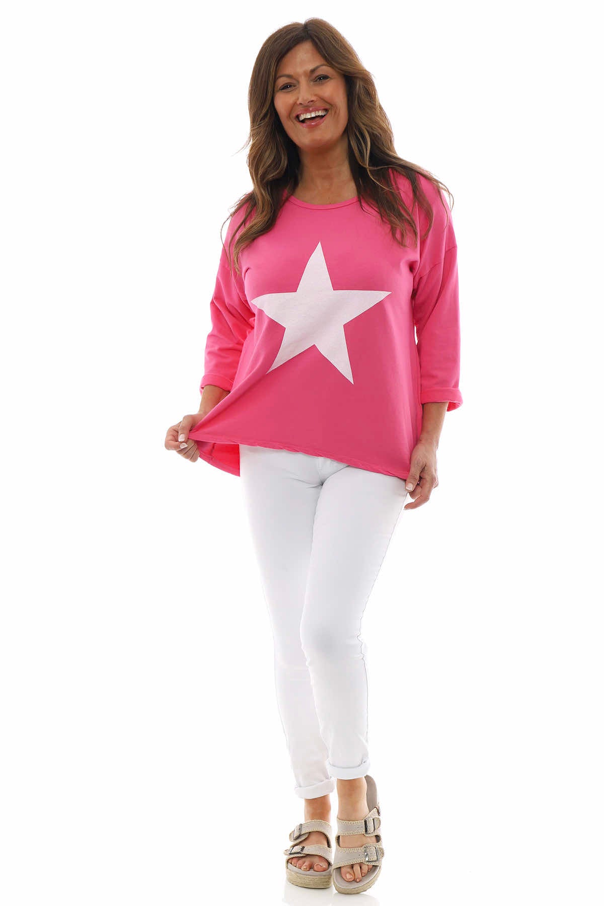 Sports Sweat Star Top Fuchsia