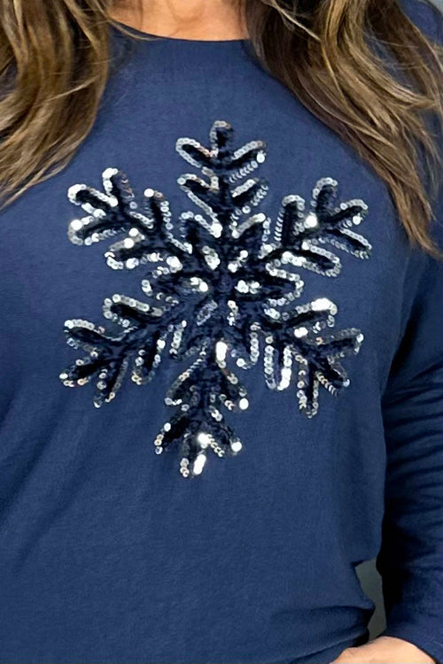 Snowflake Jumper Navy - Image 3