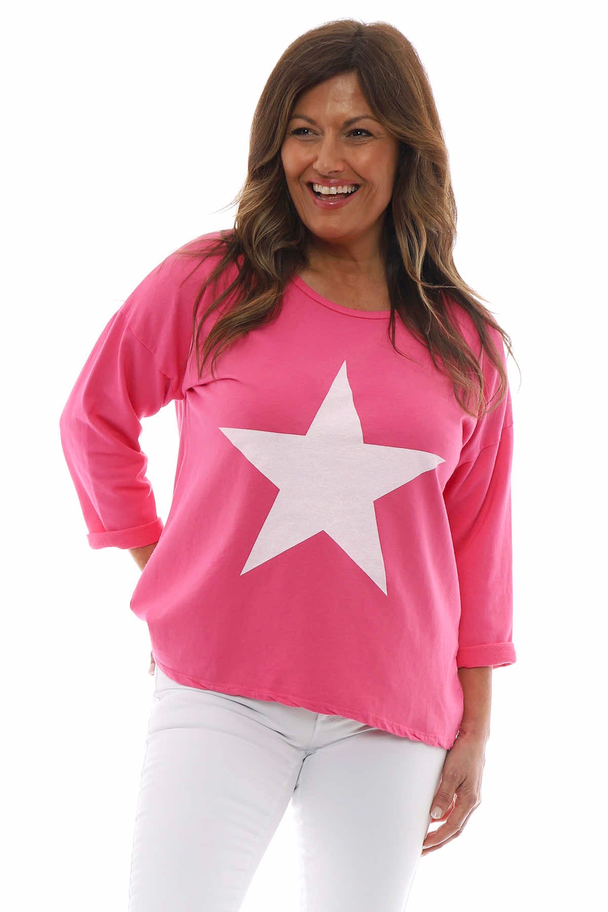 Sports Sweat Star Top Fuchsia