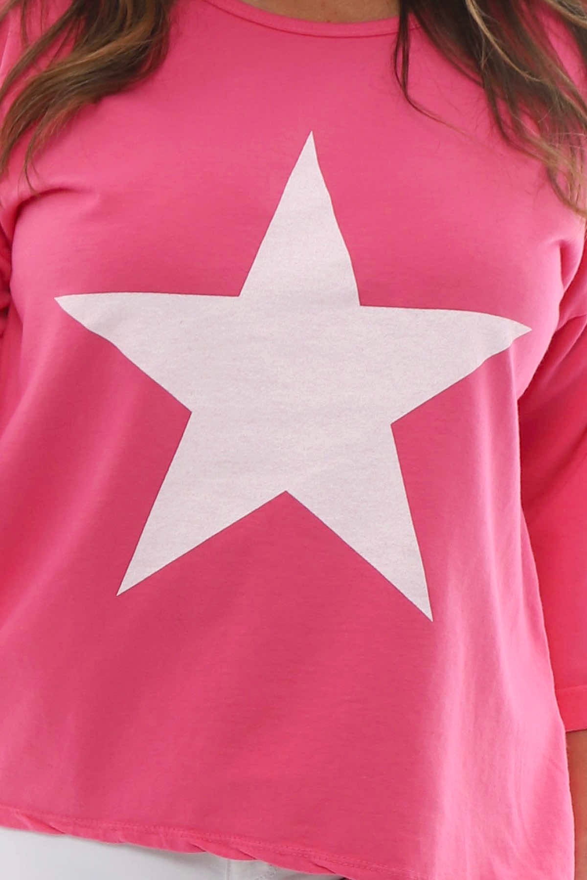 Sports Sweat Star Top Fuchsia