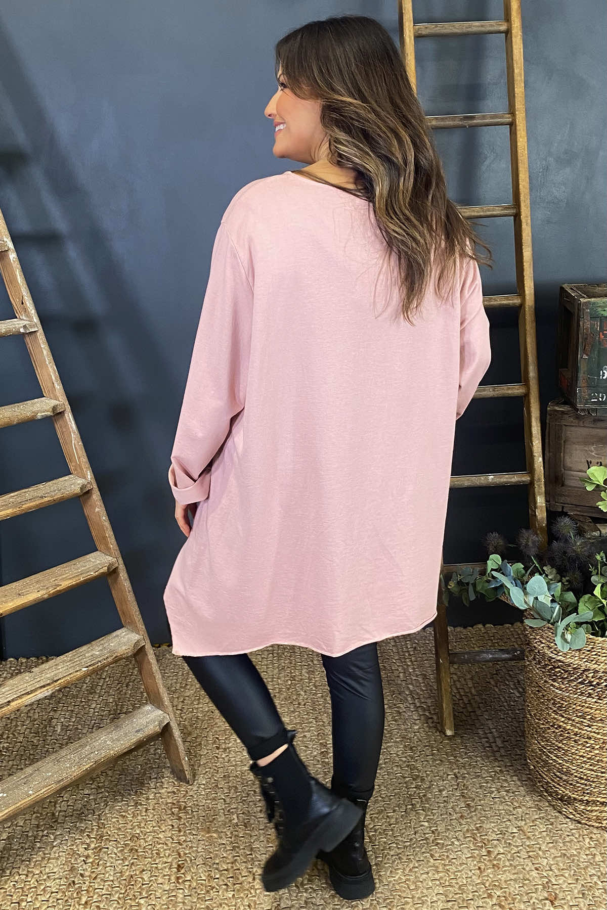 Bessie Pocket Detail Cotton Top Pink