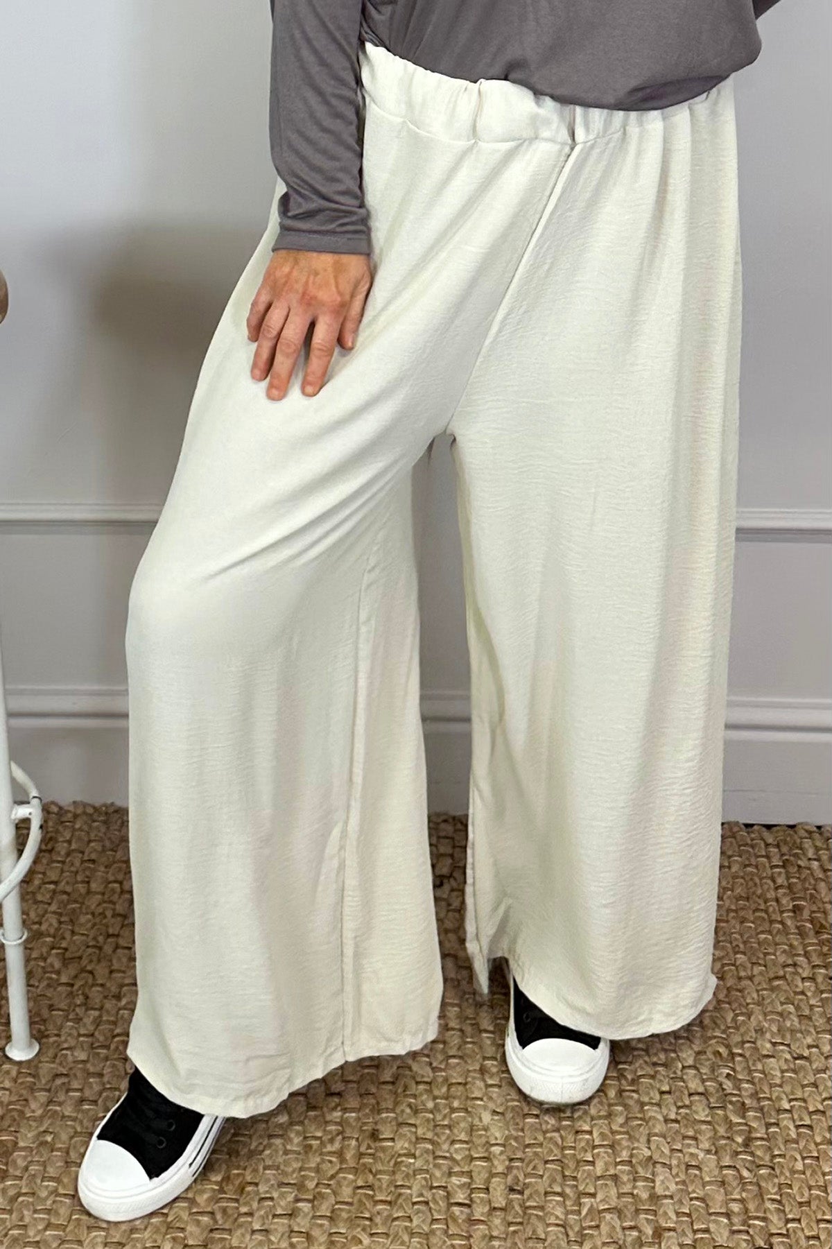 Hadley Wide Leg Trousers Stone