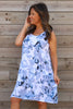 Aisha Sleeveless Print Linen Dress White