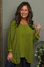 Daisy Needlecord Top Olive