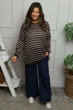 Bamburgh Stripe Knit Top Cocoa Cocoa - Bamburgh Stripe Knit Top Cocoa