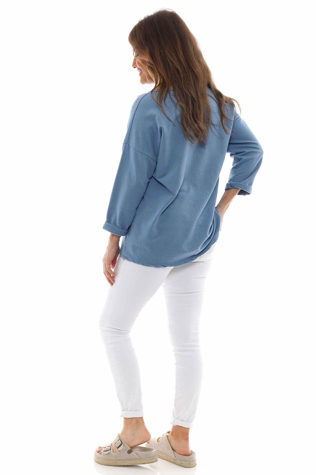 Sports Sweat Top Denim Blue