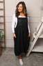 Meredith Washed Linen Pinafore Black