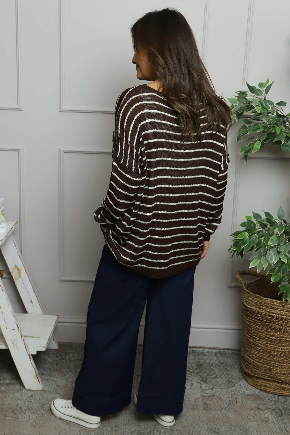 Bamburgh Stripe Knit Top Cocoa