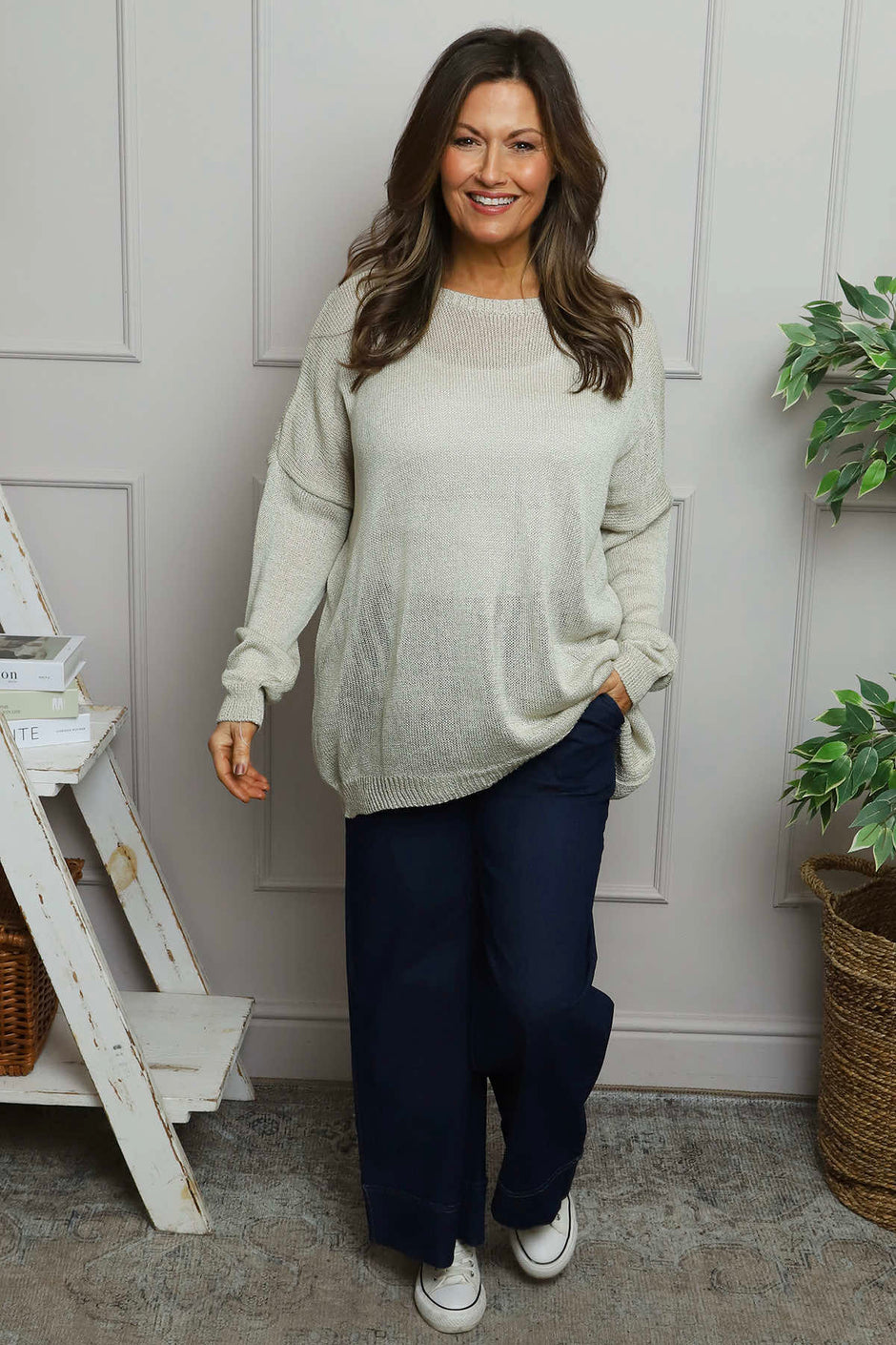 Bamburgh Knit Top Stone