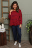 Frances Stripe Sweat Top Cherry
