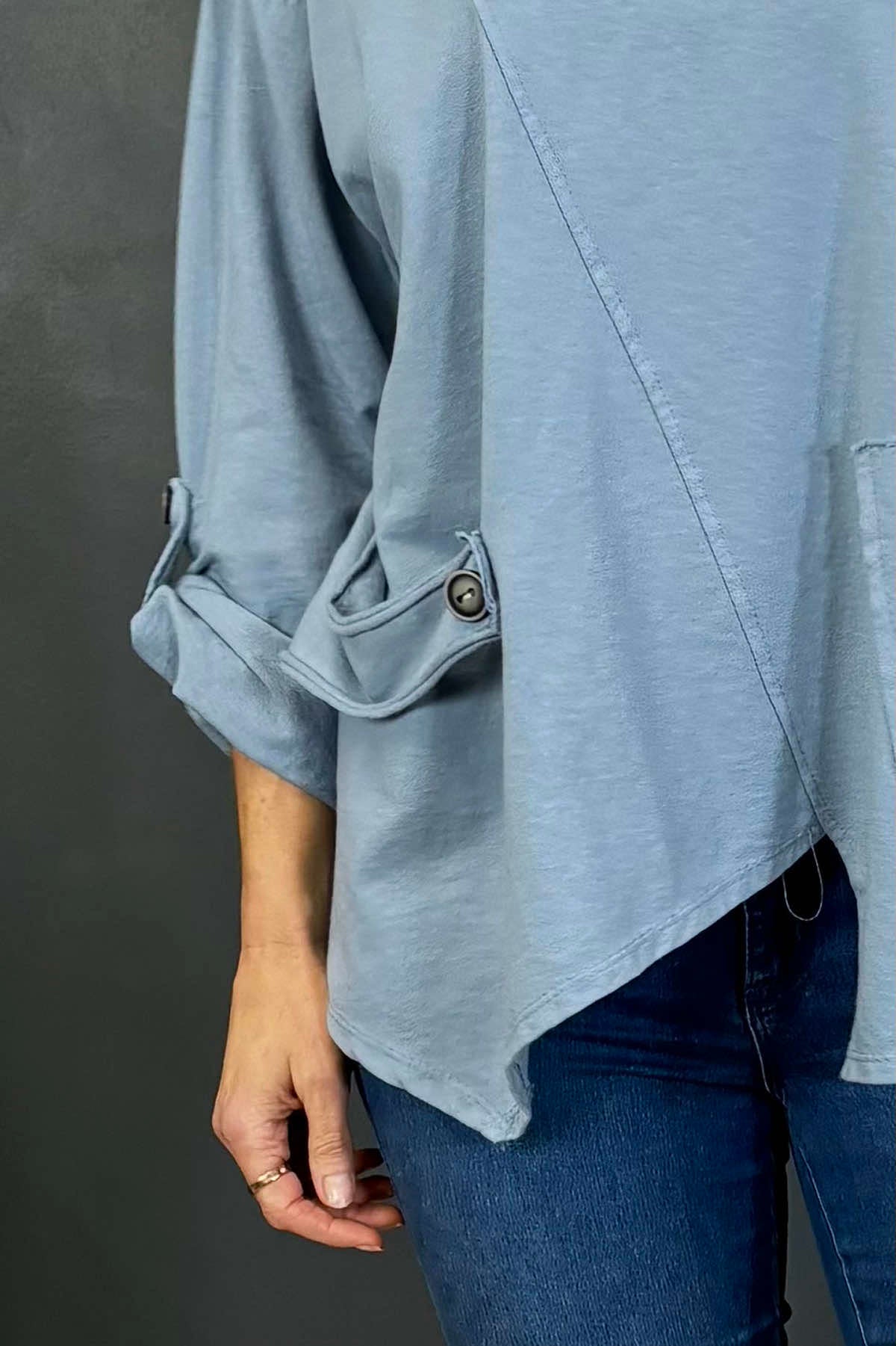 Sanda Cotton Top Blue Grey