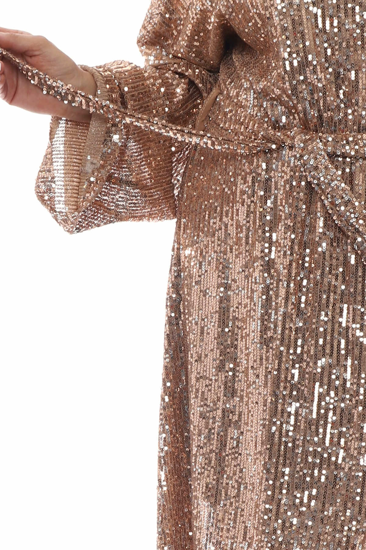 Francois Sequin Belt Dress Camel