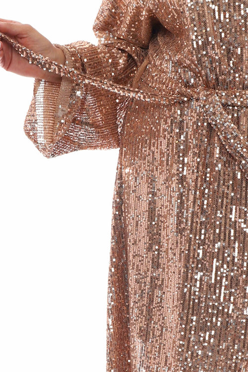 Francois Sequin Belt Dress Camel - Image 3