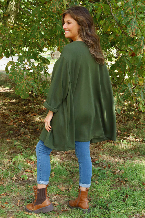 Beverley Oversize Knitted Top Khaki - Image 4