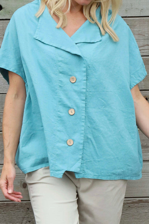 Sabella Linen Shirt Jade Green - Image 3