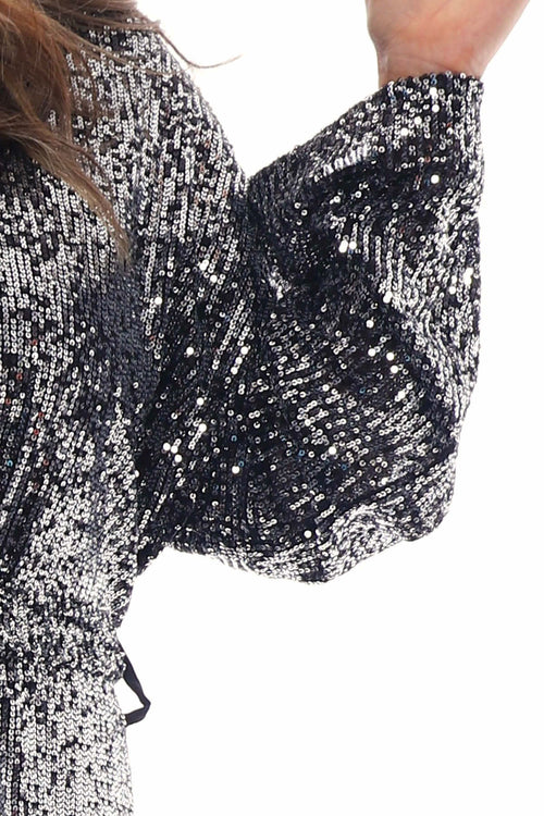 Francois Sequin Belt Dress Black/Silver - Image 3