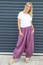 Evelyn Linen Trousers Purple