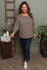 Frances Stripe Sweat Top Cocoa