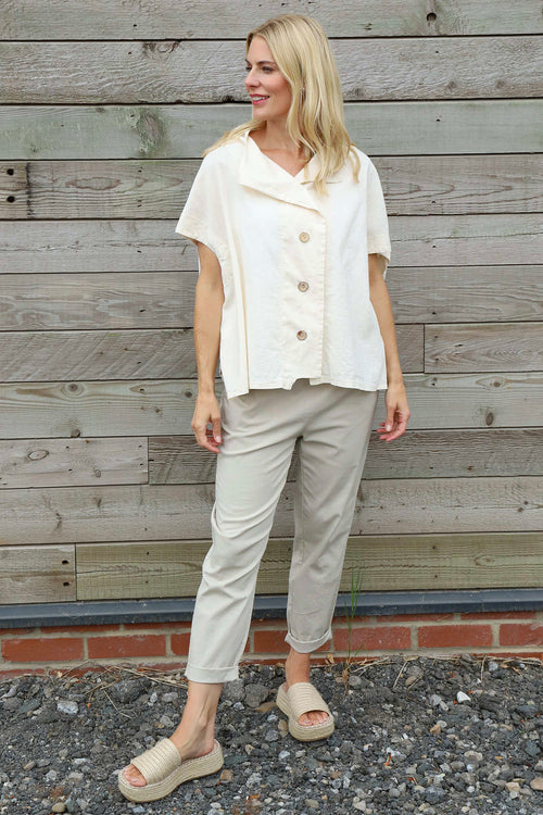 Sabella Linen Shirt Stone - Image 2