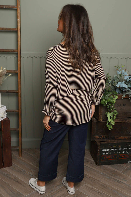 Frances Stripe Sweat Top Cocoa - Image 4