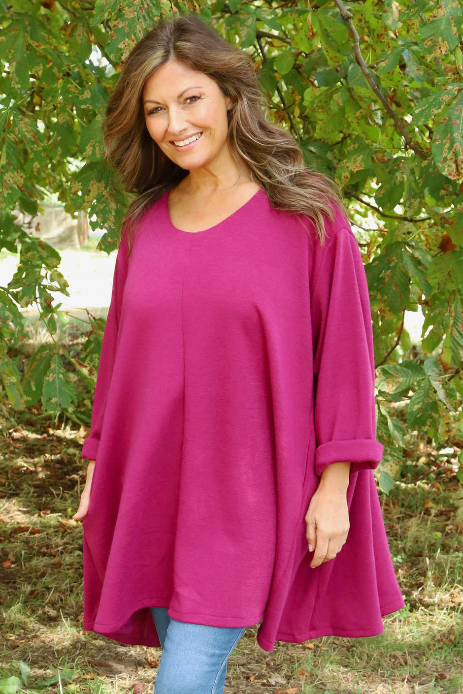Beverley Oversize Knitted Top Berry