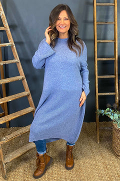 Natalia Knitted Dress Blue