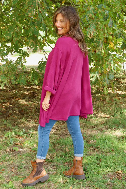 Beverley Oversize Knitted Top Berry - Image 4