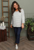 Frances Stripe Sweat Top Grey