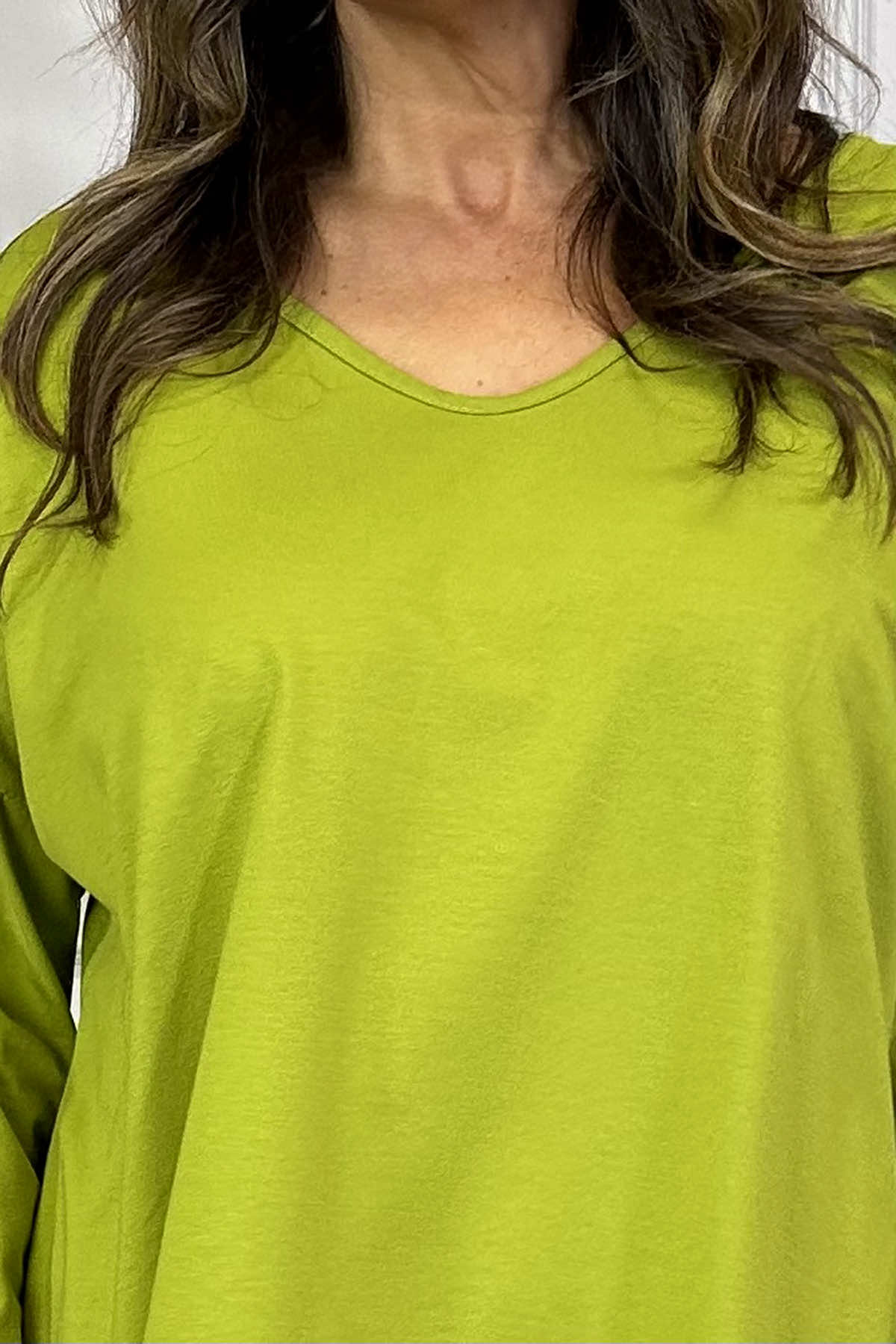 Billie V-Neck Cotton Top Lime