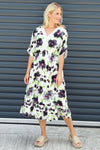 Amyla Floral Print Dress Black