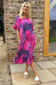 Oria Floral Print Dress Fuchsia