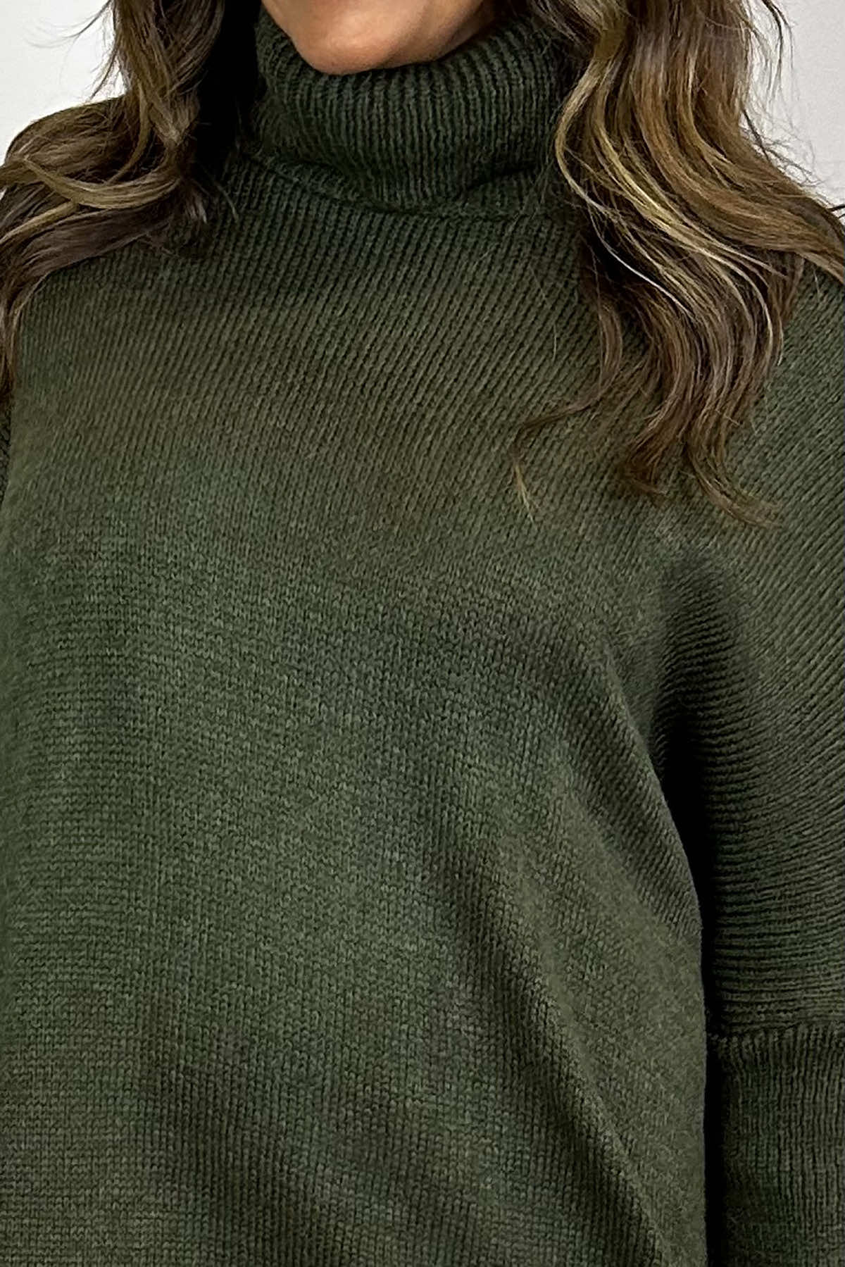 Rachel Polo Neck Knitted Jumper Khaki